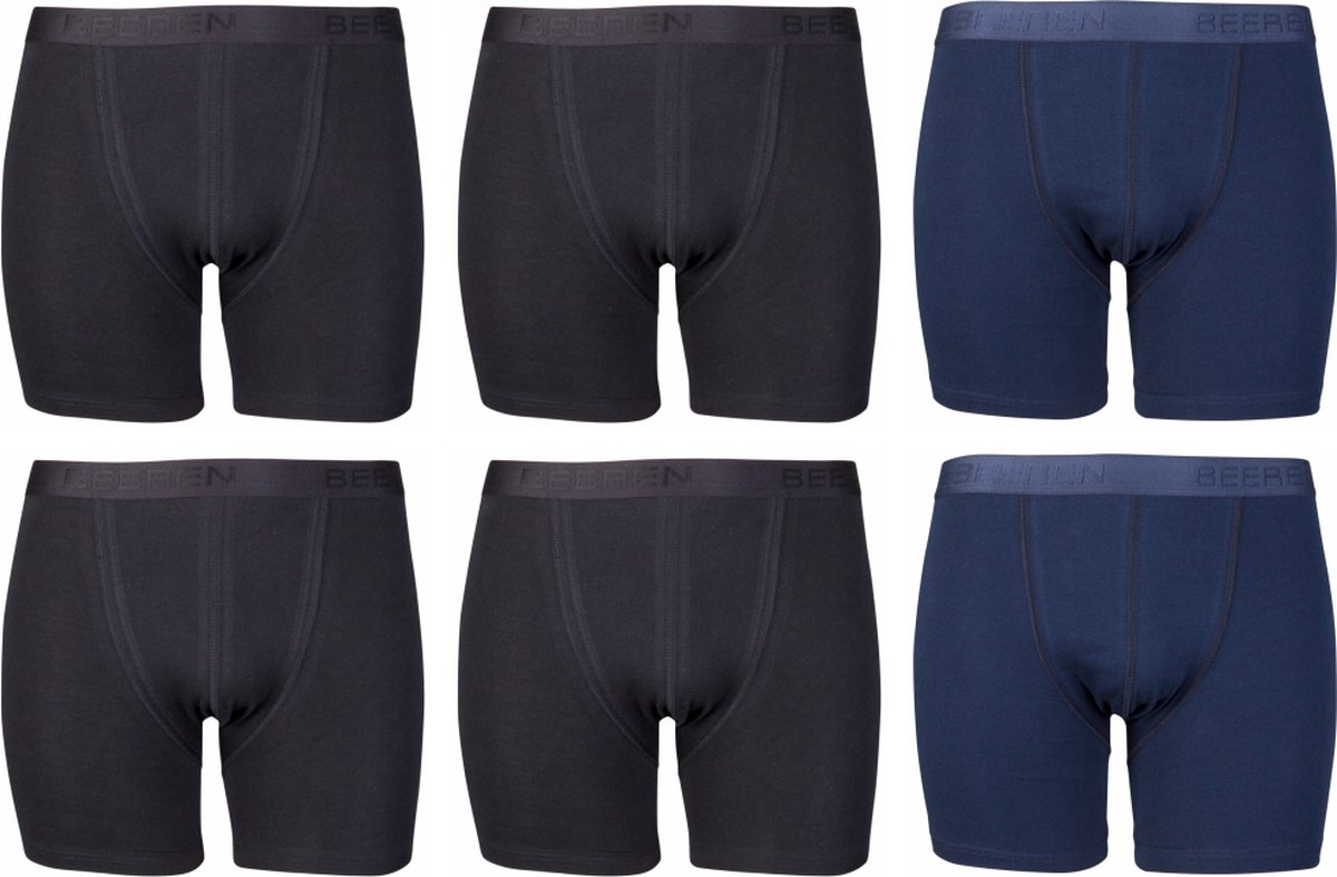 Beeren heren Dylan 6-pak boxershorts met gulp - Katoen - Aanbieding voordeelverpakking - Multipack - Donkerblauw / XL
