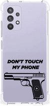 Housse Etui Samsung Galaxy A32 4G | Étui pour téléphone A32 5G Enterprise Edition avec pistolet Clear Edge Ne touchez pas mon téléphone