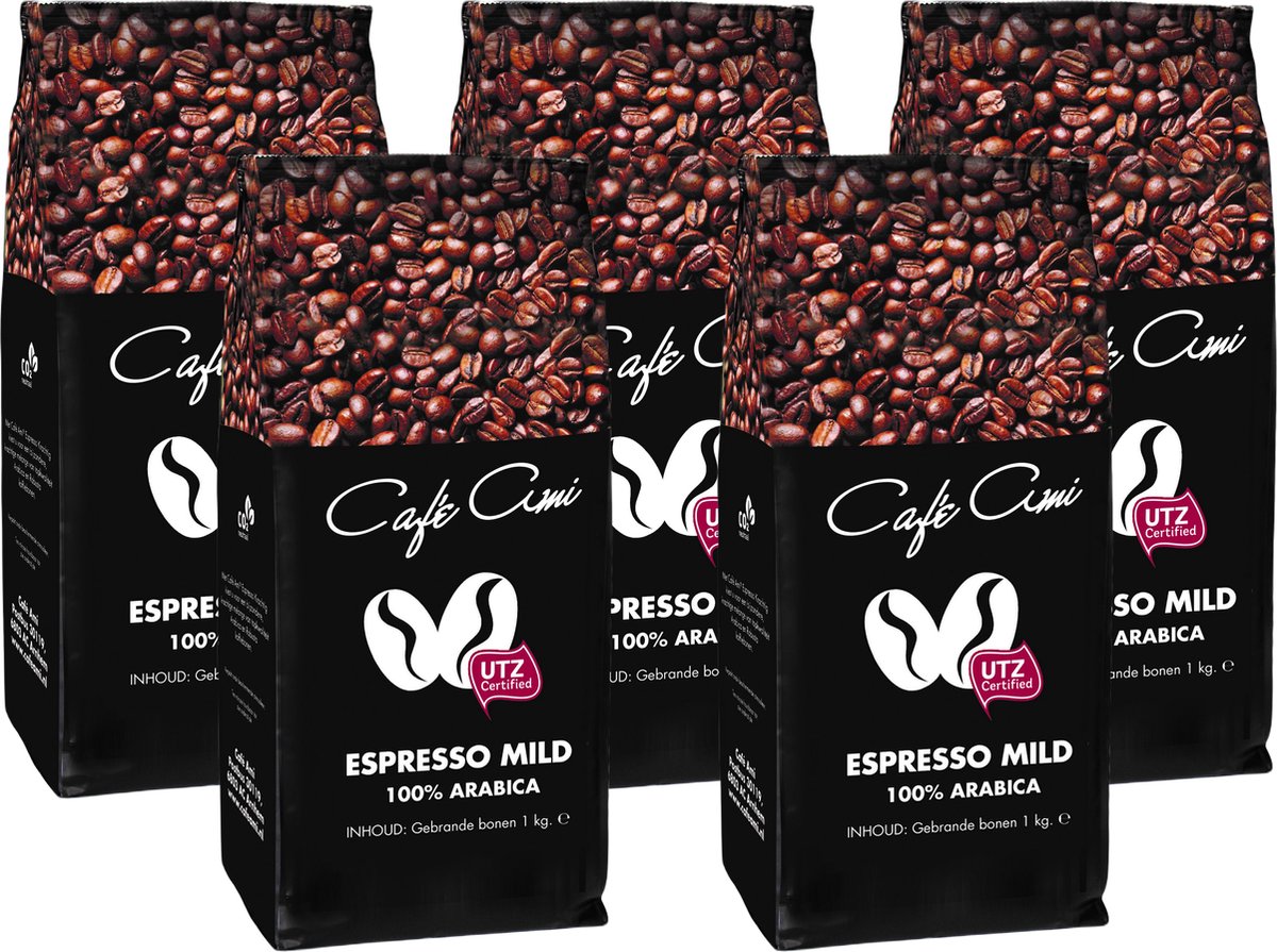 Café Ami koffiepakket: 5 zakken koffiebonen mild (1000 gram)