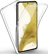 Hoesje geschikt voor Samsung Galaxy S22 Plus - Transparant Case 360 Graden 2 in 1 Hoes + Ingebouwde Siliconen TPU Cover Screenprotector