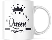 Mug avec texte : Caffeine Queen | Mug drôle | Cadeaux drôles | Tasse de café | Gobelet à café | Tasse à thé | Tasse de thé