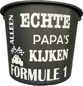 Cadeau Emmer - Echte Papa's Formule 1 - 12 liter - zwart - cadeau - geschenk - gift - kado - Vaderdag - verjaardag