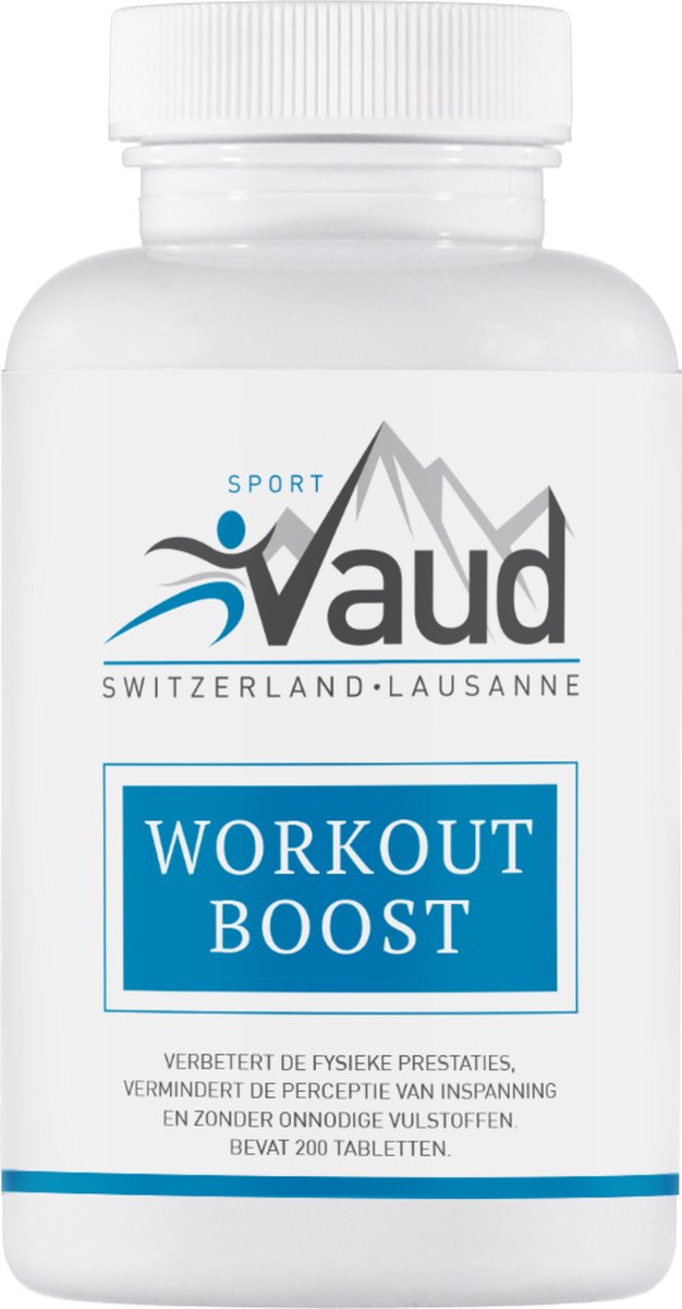 Vaud Sport | Workout Boost | Caffeïne pillen | Enegieboost zonder toegevoegde stoffen | 200 tabletten | Hoog gedoseerd | Cafeïne