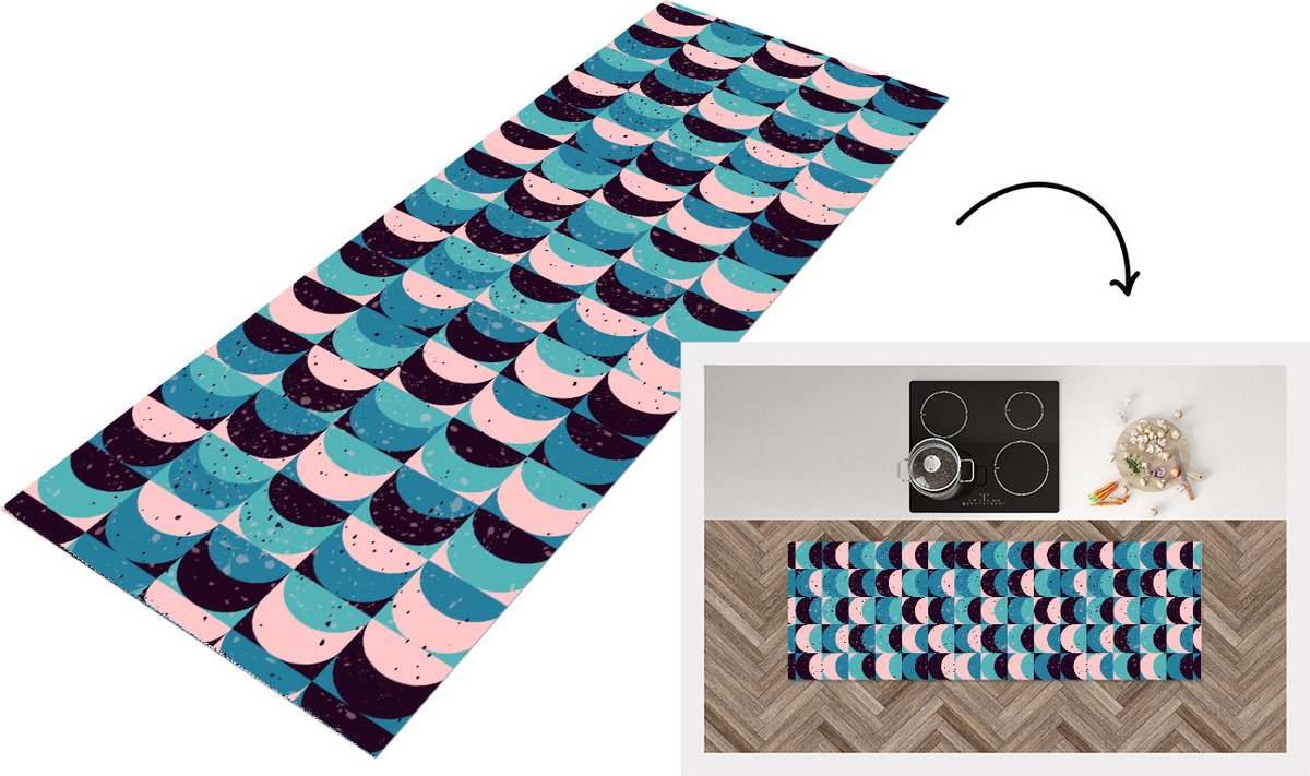 Keukenloper - Loper keuken - Meisjes - Verf - Patronen - 180x60 cm - Keukenloper vinyl