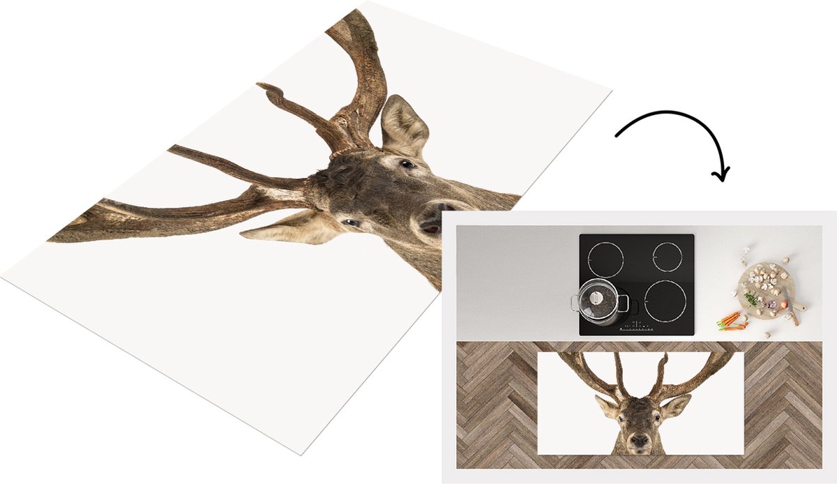 KitchenYeah Keukenloper - Loper keuken - Woonkamer - Hert - Gewei - Groot - Slaapkamer - 120x60 cm - Keukenloper vinyl Multicolor