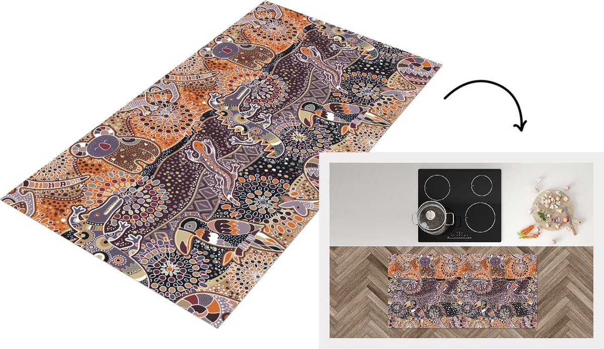 KitchenYeah Keukenloper - Loper keuken - Patronen - Koala - Dieren - Australië - 120x60 cm - Keukenloper vinyl Multicolor