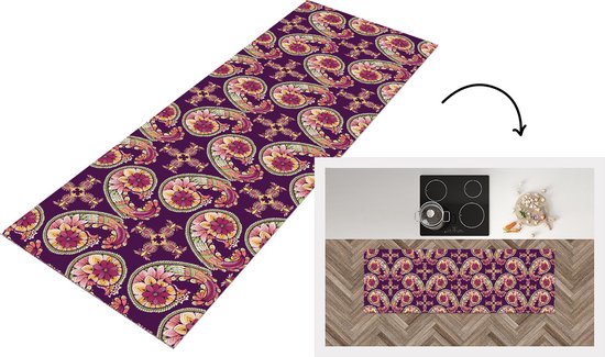 Keukenloper - Loper Keuken - Design - Mozaïek - Geometrie - 200x50 Cm Keukenloper Vinyl