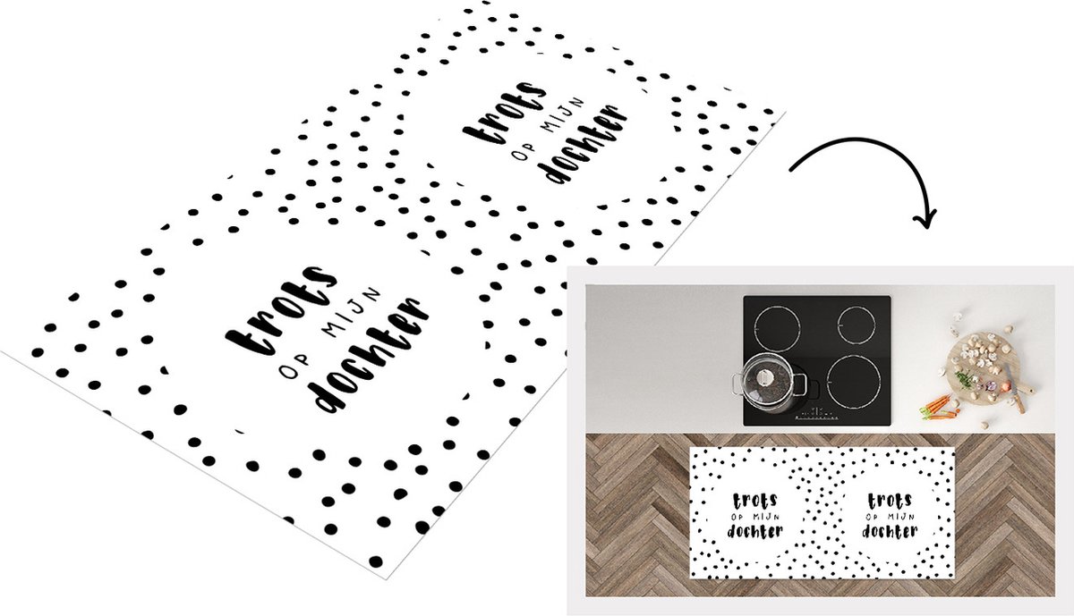 KitchenYeah Keukenloper - Loper keuken - Cadeau Dochters - Quotes - Tekst - Trots op mijn Dochter - Spreuken - 120x60 cm - Keukenloper vinyl Multicolor