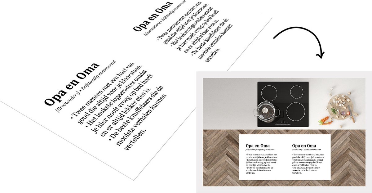KitchenYeah Keukenloper - Loper keuken - Woordenboek - Quotes - Spreuken - 'Opa en oma' - 120x60 cm - Keukenloper vinyl Multicolor