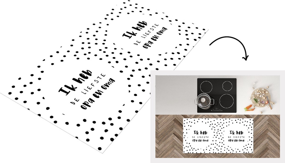 KitchenYeah Keukenloper - Loper keuken - Spreuken - 'Ik heb de liefste opa en oma' - Quotes - 120x60 cm - Keukenloper vinyl Multicolor