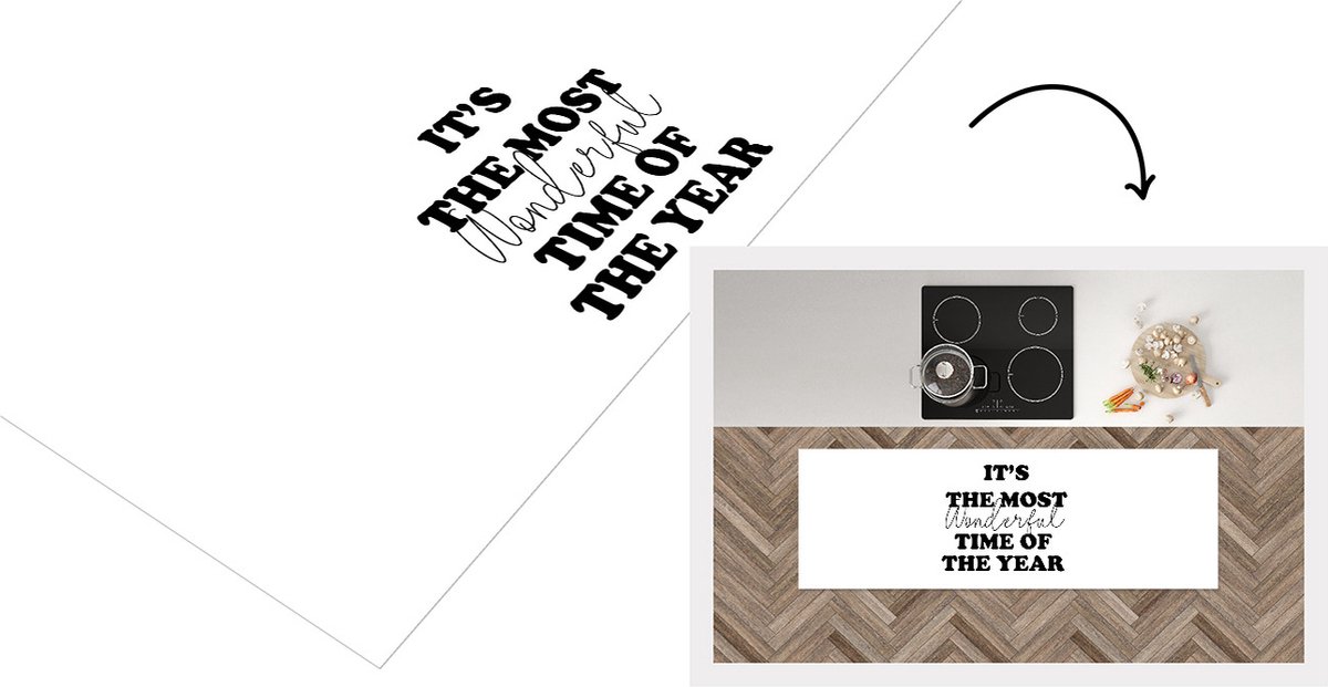 KitchenYeah Keukenloper - Loper keuken - Quotes - Kerst - It's the most wonderful time of the year - Spreuken - 150x50 cm - Keukenloper vinyl Multicolor