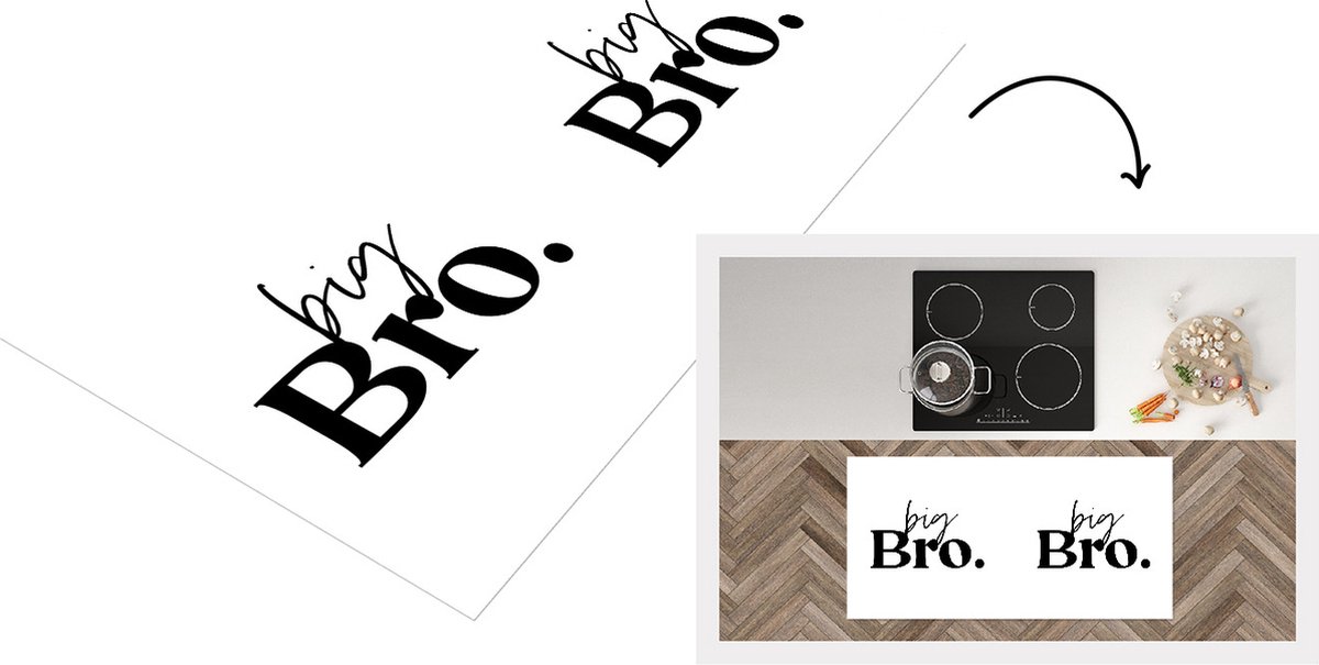 KitchenYeah Keukenloper - Loper keuken - Grote broer - Big bro - Quotes - Spreuken - Broer - 120x60 cm - Keukenloper vinyl Multicolor