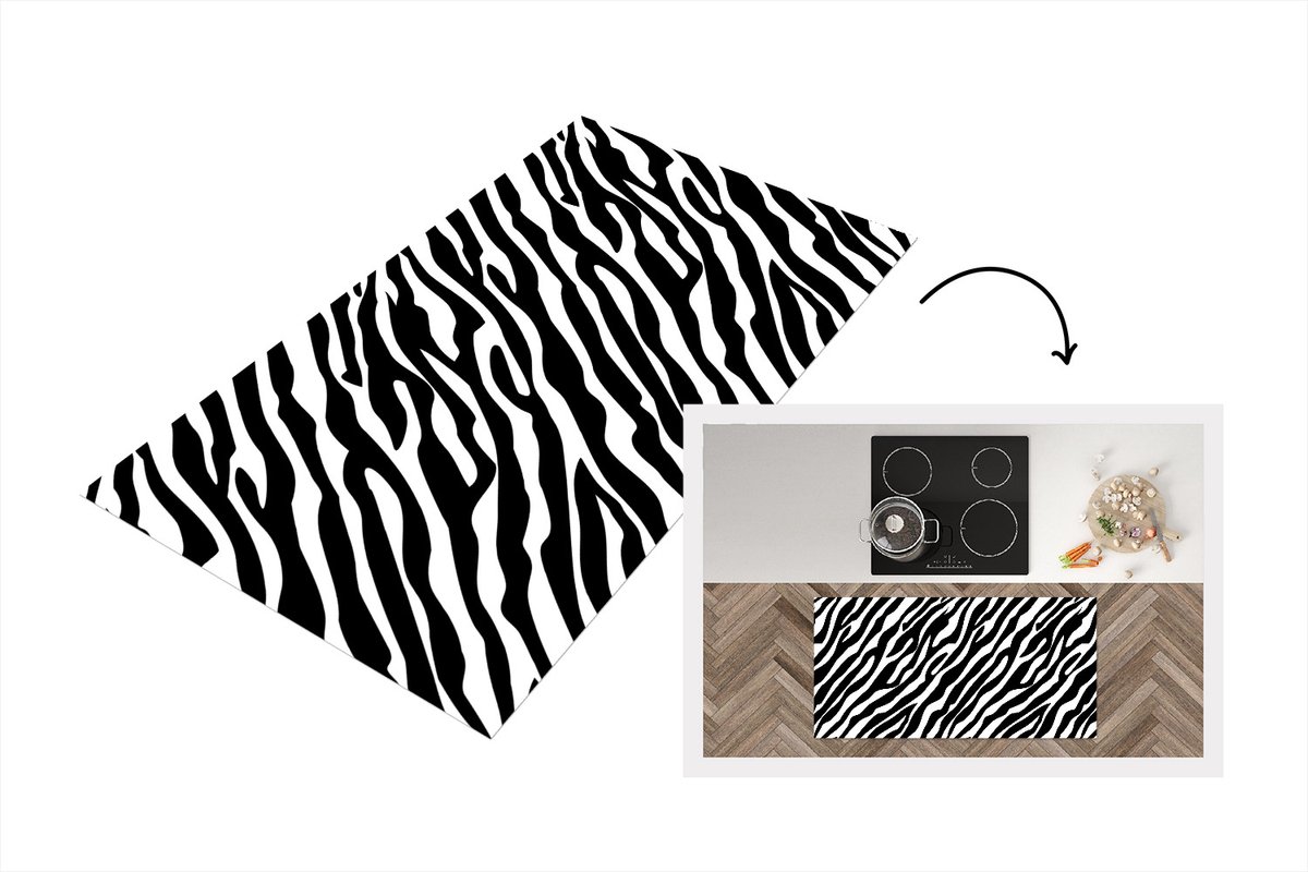KitchenYeah Keukenloper - Loper keuken - Dieren - Zebra - Design - 120x60 cm - Keukenloper vinyl Multicolor