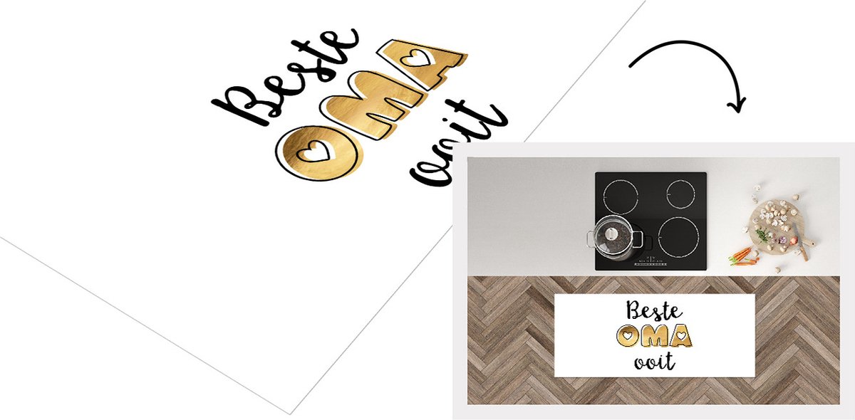 KitchenYeah Keukenloper - Loper keuken - Spreuken - Quotes Beste Oma Ooit - Oma - Moederdag - 120x50 cm - Keukenloper vinyl Multicolor