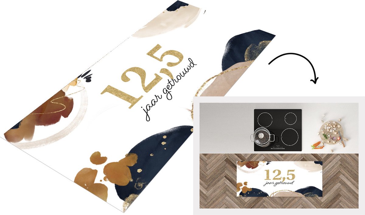 Keukenloper - Loper keuken - Spreuken - 12,5 jaar getrouwd - Quotes - Trouwen - 120x50 cm