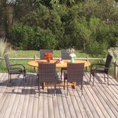 7-delige Tuinset poly rattan zwart