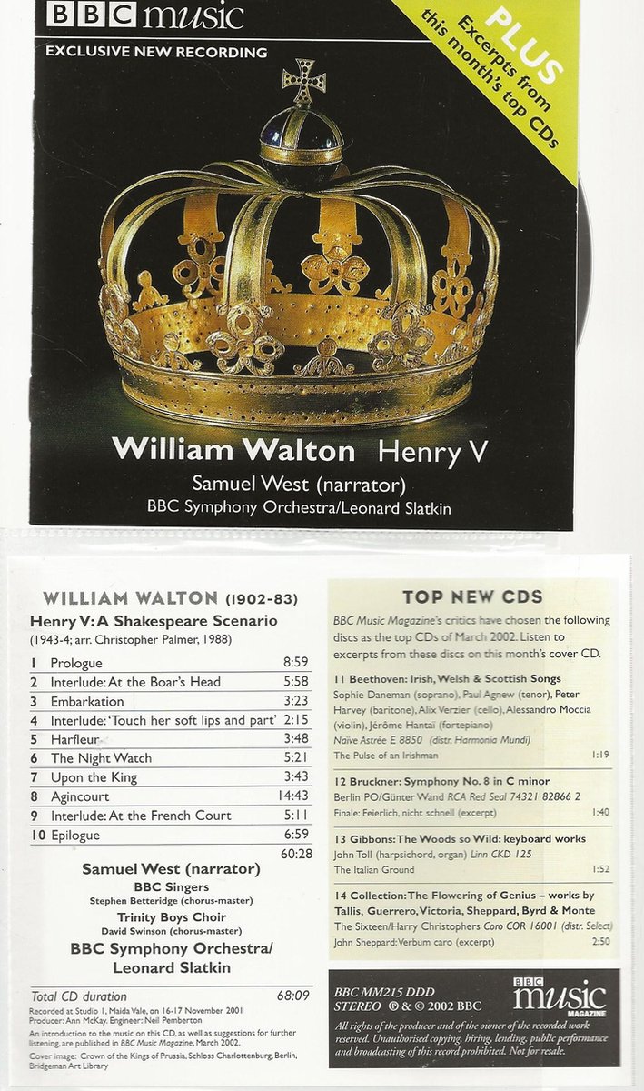 WILLIAM WALTON - HENRY V / SAMUEL WEST NARRATOR