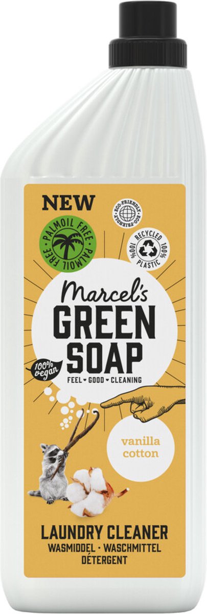 Marcel's Green Soap Wasmiddel Katoen & Vanille - 12 x 1 liter - Voordeelverpakking