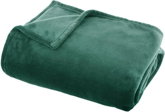 Fleece deken/fleeceplaid groen 130 x 180 cm polyester - Bankdeken - Fleece  plaid | bol