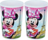 4x stuks kunststof drinkbeker Disney Minnie Mouse 220 ml - Onbreekbare kinder bekers