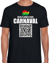 Carnaval QR code shirt mijn plannen voor carnaval / Limburg heren zwart - Carnaval kleding / outfit S