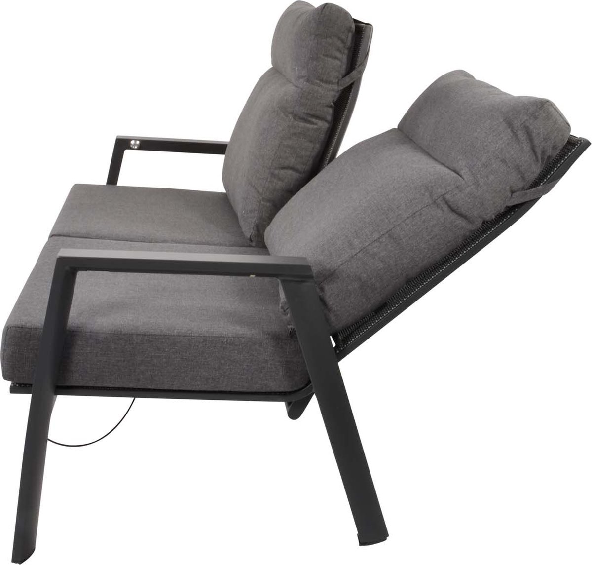 Lesli Living Ohio loungebank - verstelbaar - aluminium - antraciet