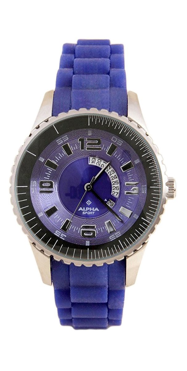 Alpha Saphir 231C Horloge - Rubber - Blauw - Ø 42 mm