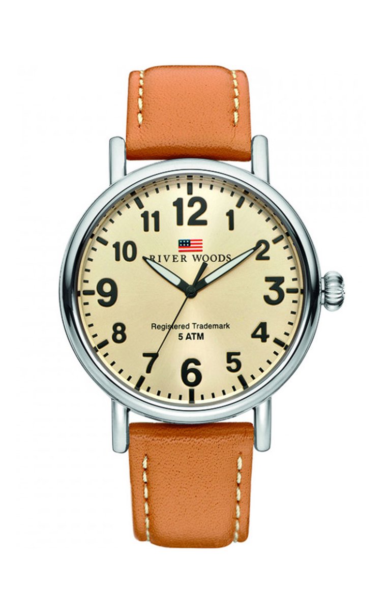 River Woods Sacramento RW420017 Horloge - Leer - Bruin - Ø 42 mm