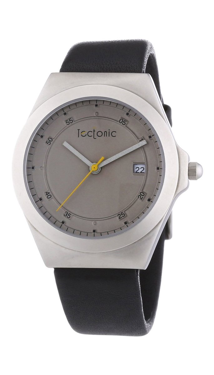 TECTONIC 41-6103-84 Horloge - Leer - Zwart - Ø 40 mm