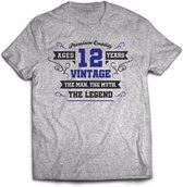 12 Jaar Legend - Feest kado T-Shirt Heren / Dames - Antraciet Grijs / Donker Blauw - Perfect Verjaardag Cadeau Shirt - grappige Spreuken, Zinnen en Teksten. Maat S