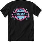 1927 Premium Quality | Feest Kado T-Shirt Heren - Dames | Licht Roze - Licht Blauw | Perfect Verjaardag Cadeau Shirt | Grappige Spreuken - Zinnen - Teksten | Maat M