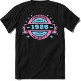 1926 Premium Quality | Feest Kado T-Shirt Heren - Dames | Licht Roze - Licht Blauw | Perfect Verjaardag Cadeau Shirt | Grappige Spreuken - Zinnen - Teksten | Maat M