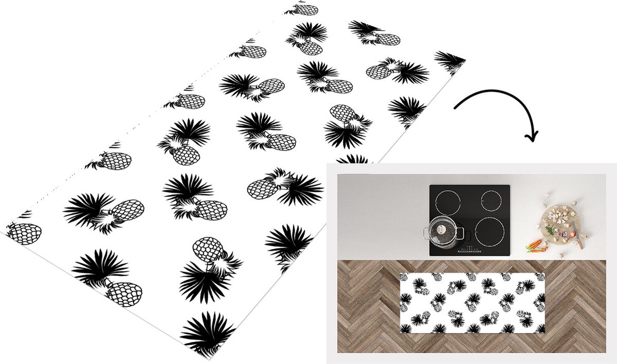 KitchenYeah Keukenloper - Loper keuken - Ananas - Patronen - Jungle - 120x50 cm - Keukenloper vinyl Multicolor