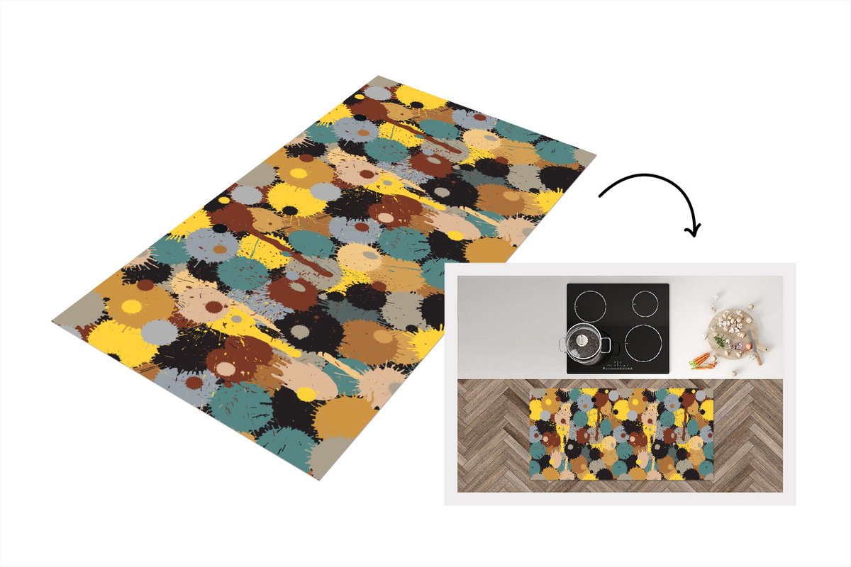 Keukenloper - Loper keuken - Paintball - Camouflage - Patronen - Verf - 120x60 cm - Keuken
