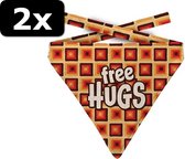 2x - BANDANA HOND FREE HUGS OR 16-20CM