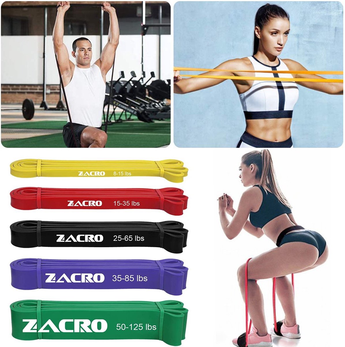 Zacro Sports Pull up bands Weerstandsbanden Power bands Set