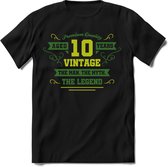 10 Jaar Legend - Feest cadeau kinder T-Shirt Jongens - Groen - Perfect Verjaardag Cadeau Shirt - grappige Spreuken, Zinnen en Teksten. Maat 116