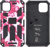 iPhone 11 Pro Hoesje - Rugged Extreme Backcover Camouflage met Kickstand - Pink
