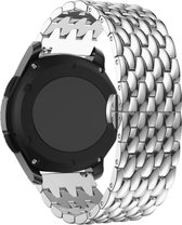 Bracelet Strap-it Smartwatch 22mm - bracelet en acier motif dragon adapté pour Samsung Galaxy Watch 46mm / Watch 3 45mm / Gear S3 Classic & Frontier - Amazfit GTR 2 / 2e / GTR 3 - Huawei Watch GT2 46mm / GT2 Pro / GT3 46mm - argent - 22mm