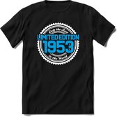 1953 Limited Edition | Feest Kado T-Shirt Heren - Dames | Wit - Blauw | Perfect Verjaardag Cadeau Shirt | Grappige Spreuken - Zinnen - Teksten | Maat XL