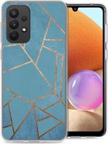 iMoshion Design voor de Samsung Galaxy A33 hoesje - Grafisch Koper - Blauw / Goud