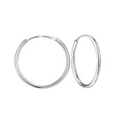 Zilveren oorbellen | Oorringen  | Zilveren oorringen, 20 mm plain