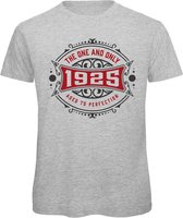 1925 The One And Only | Feest Kado T-Shirt Heren - Dames | Antraciet - Donker Rood | Perfect Verjaardag Cadeau Shirt | Grappige Spreuken - Zinnen - Teksten | Maat 3XL