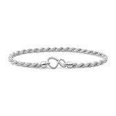 Link Bracelet/Necklace - Rope chain rhodium plated - Silver - 19cm