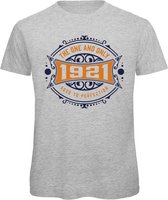 1921 The One And Only | Feest Kado T-Shirt Heren - Dames | Donker Blauw - Goud | Perfect Verjaardag Cadeau Shirt | Grappige Spreuken - Zinnen - Teksten | Maat S