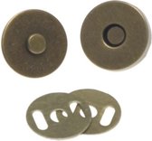 magneetsluiting - sluiting magnetisch voor tas - brons - 18 mm - 2 ronde magneetsluitingen