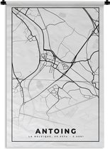 Tapisserie - Tapisserie - Carte - Carte - Plan de ville - Antoing - België - Zwart Wit - 90x135 cm - Tapisserie