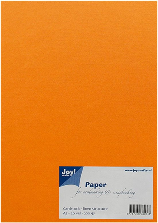 Joy! Crafts Papierset linnen structuur - oranje 8099/0255 A5 20 vel