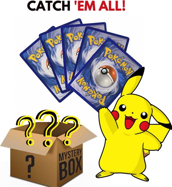 Thumbnail van een extra afbeelding van het spel The Awesome Mystery Trading Cards Box - Pokemon - Pokemon Speelgoed - 40 trading cards - kaarten