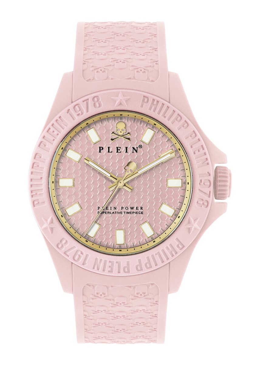 Philipp Plein Plein Power PWKAA0321 Horloge - Siliconen - Roze - Ø 43 mm
